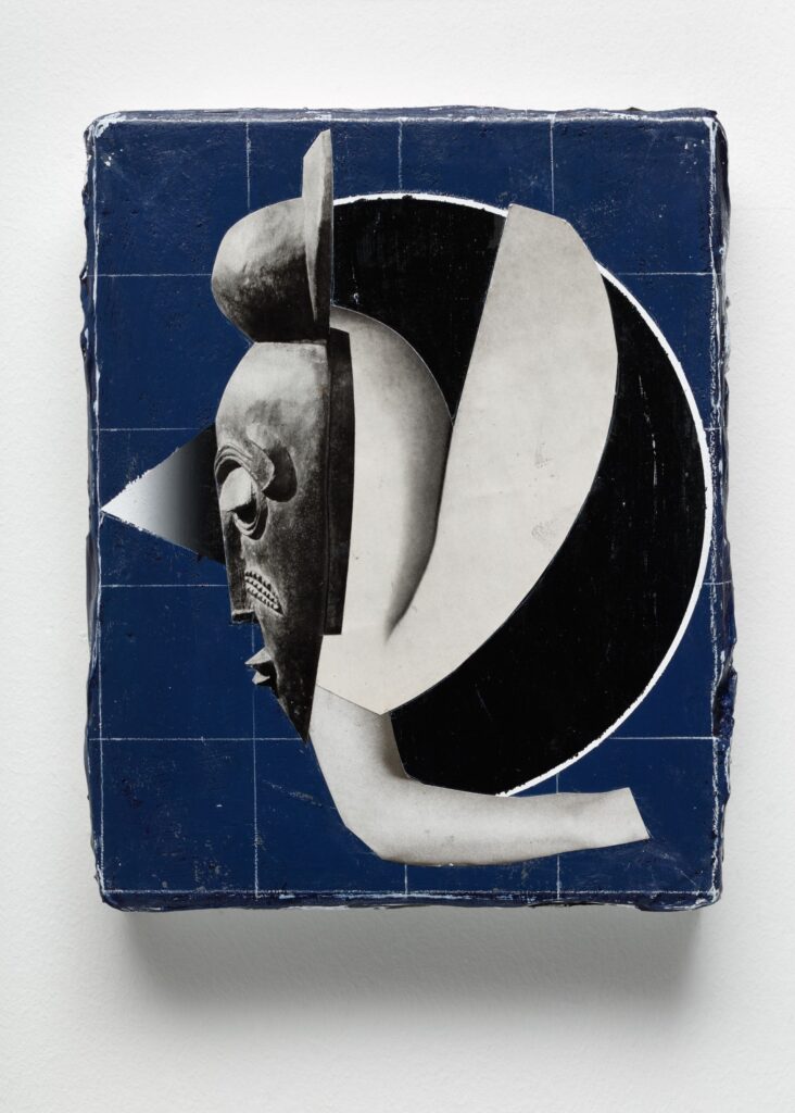 Untitled, acrylic, paper and oil pastel on canvas, 30x24cm, 2018