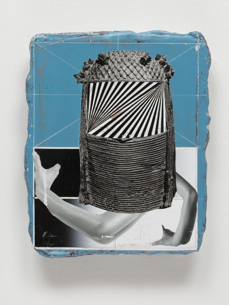 Untitled (Identity), acrylic, wax pastel and paper on canvas, 30x24cm, 2019