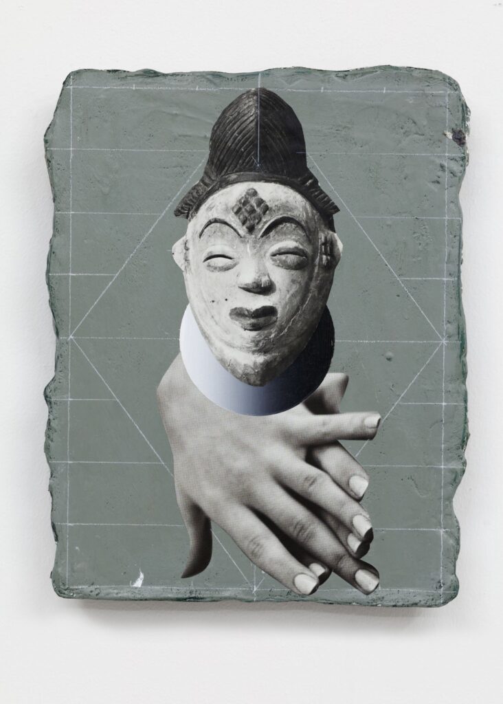 Untitled, acrylic, oil pastel and paper on board, 40x30cm, 2018