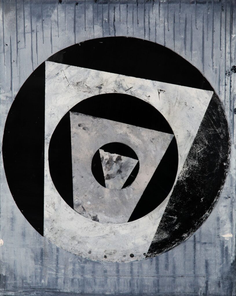 For Charles Mingus I, oil and paper on canvas, 60x48cm, 2012