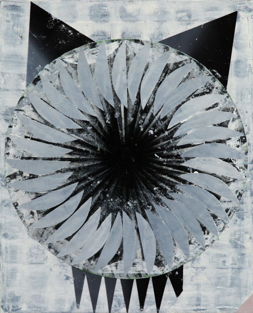 Resistance, oil and paper on canvas,60x48cm, 2012