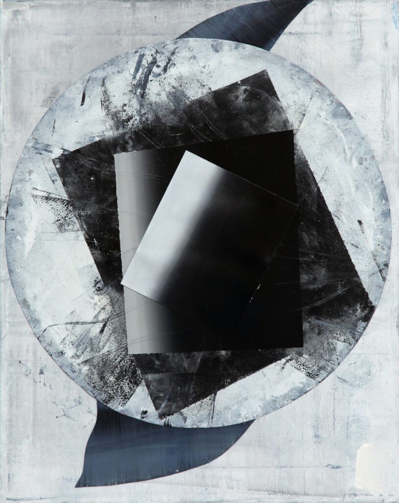 Reflection, oil and paper on canvas, 60x48cm, 2012