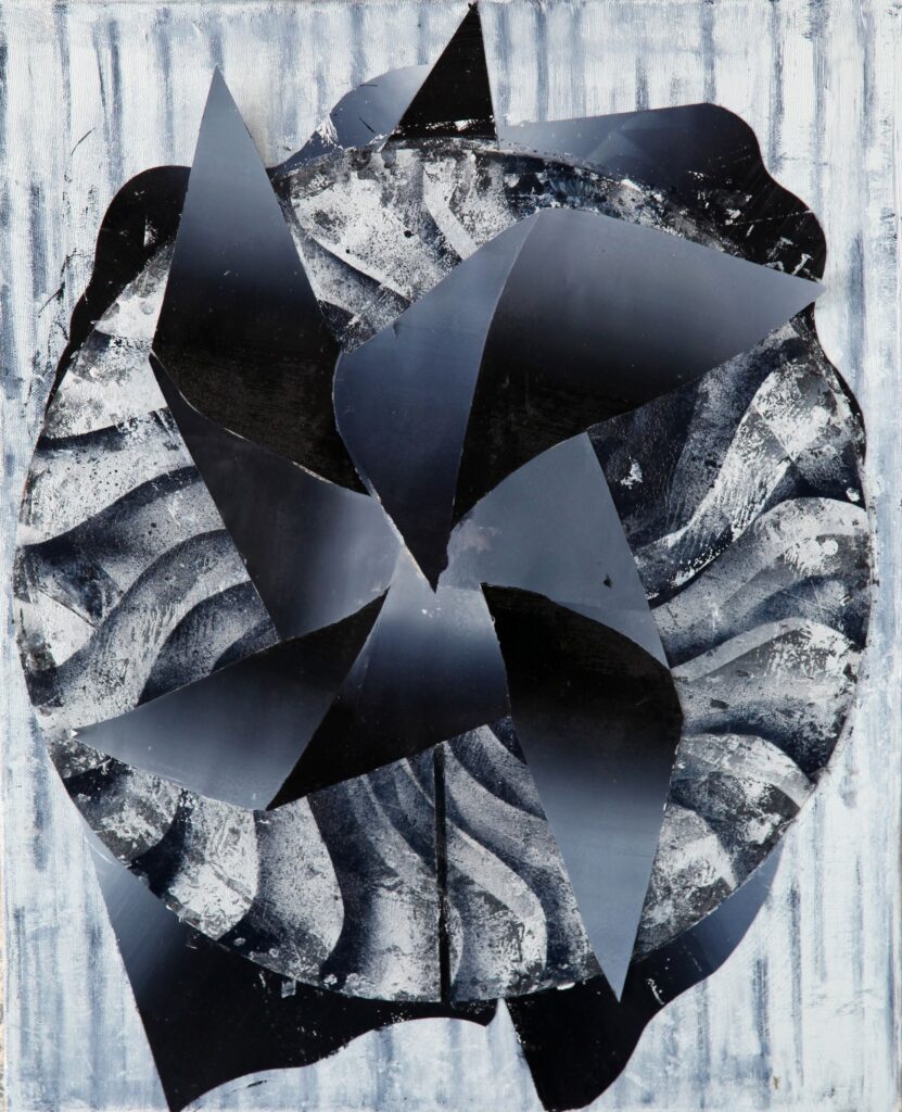 Orientation, oil and paper on canvas, 60x48cm, 2012