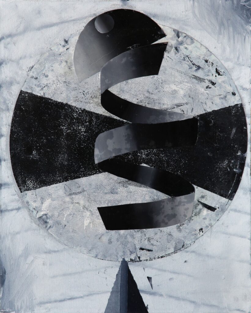 Sleep, oil and paper on canvas, 60x48cm, 2012