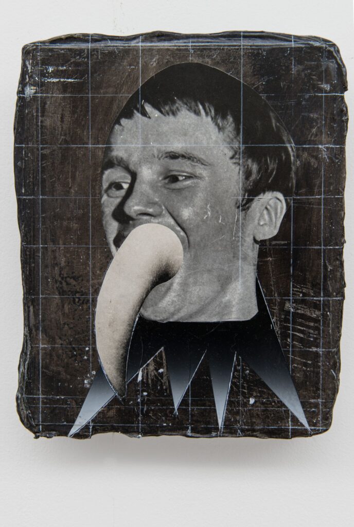 Untitled, oil, acrylic and paper on canvas, 2014