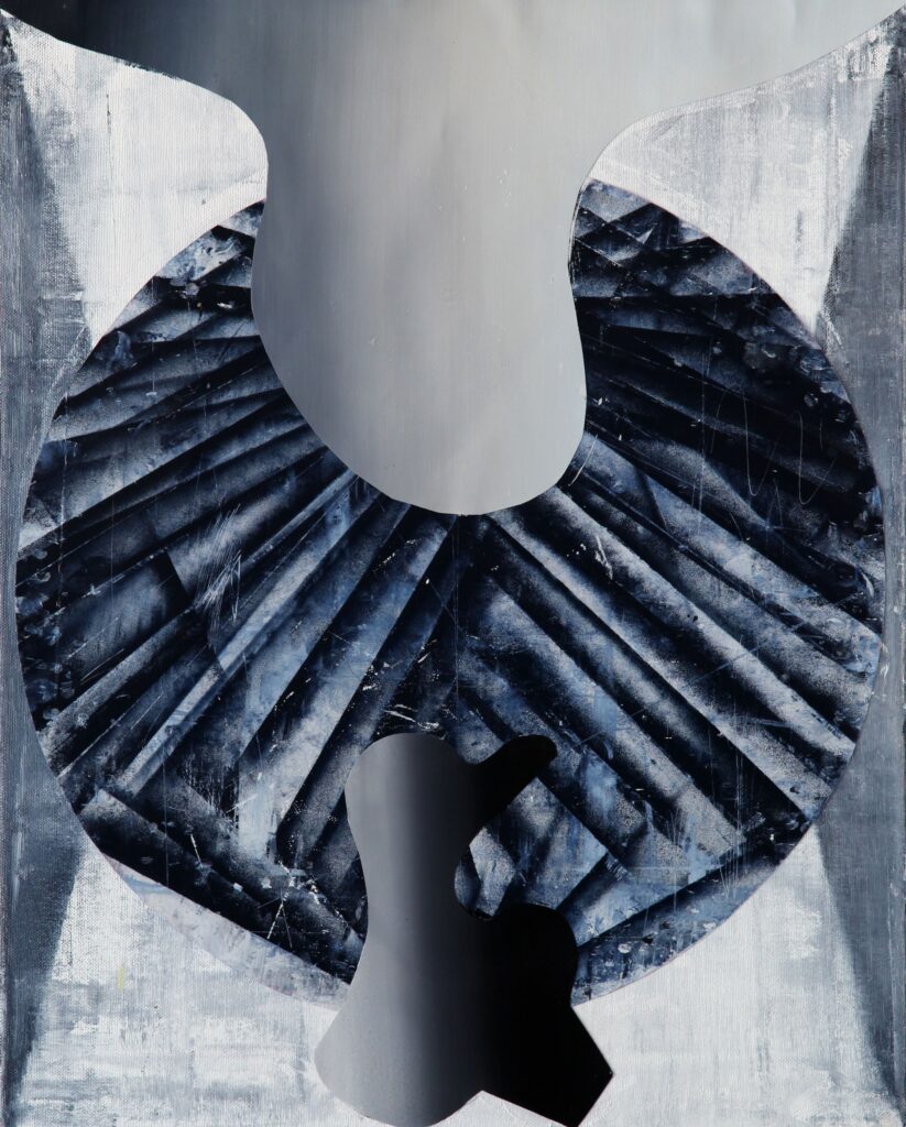 UNTITLED (Imre Madách), oil and paper on canvas, 60x48cm, 2012