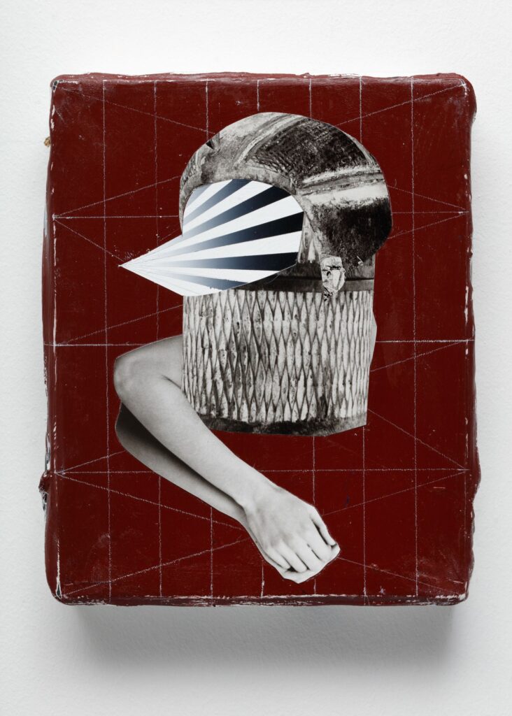 Untitled, acrylic, paper and oil pastel on canvas, 30x24cm, 2018