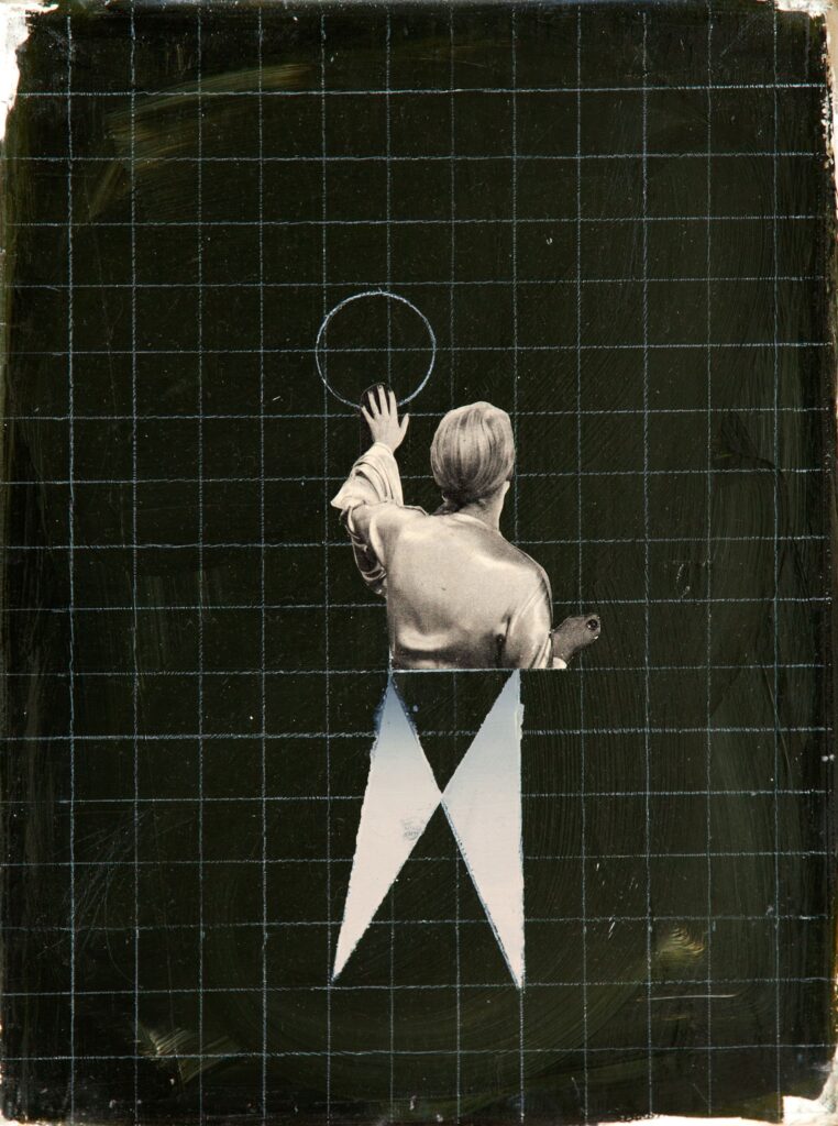 Untitled, 40x30cm, oil, acrylic and paper on canvas, 2013