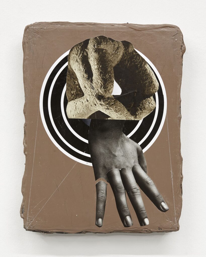 Untitled, acrylic, oil pastel and paper on board, 40x30cm, 2018