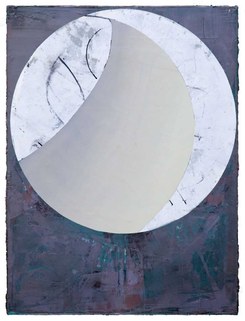 UNTITLED (head flake), oil and paper on canvas, 200x150cm, 2013