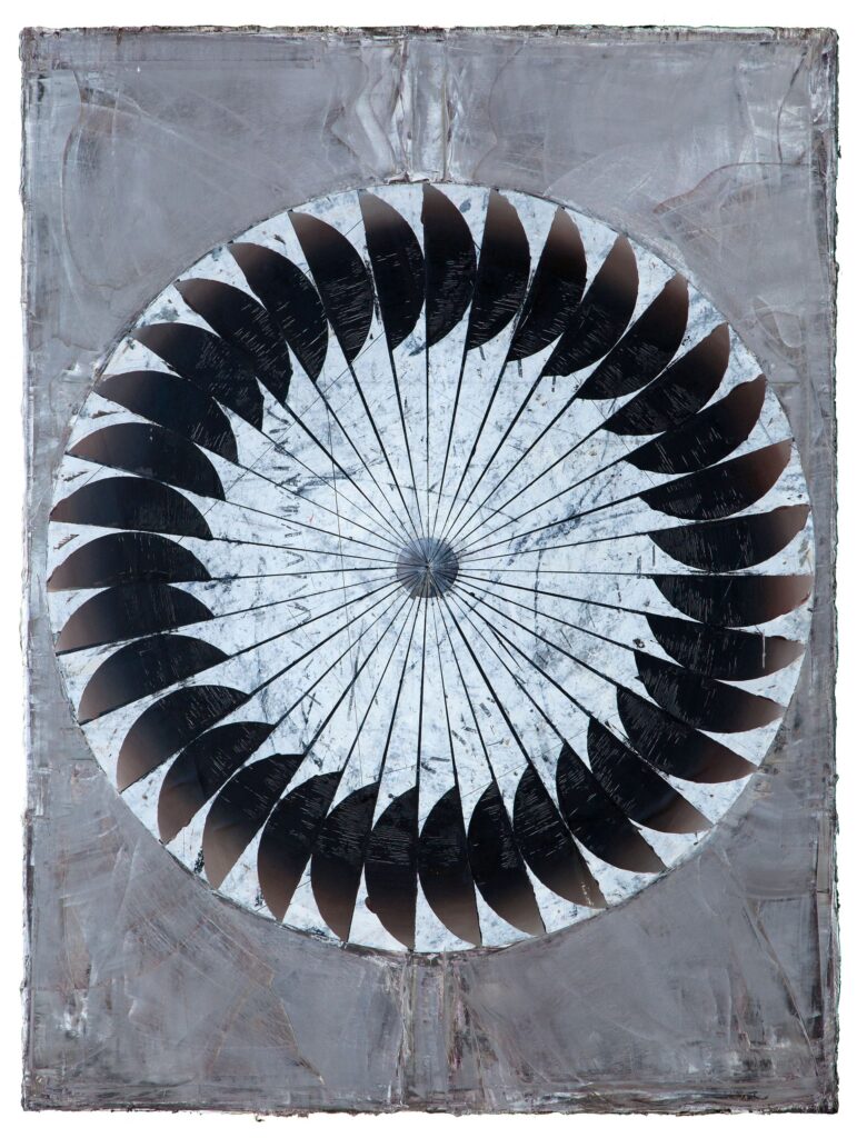 Touch, 220x165cm, oil and paper on canvas, 2013