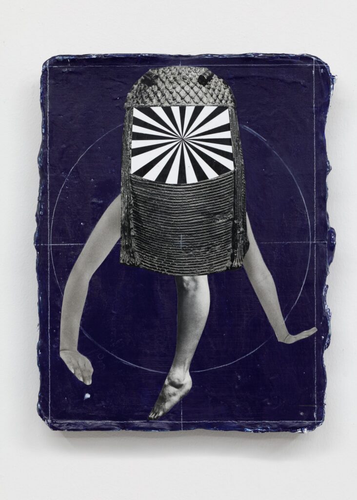 Untitled, acrylic, oil pastel and paper on board, 40x30cm, 2018