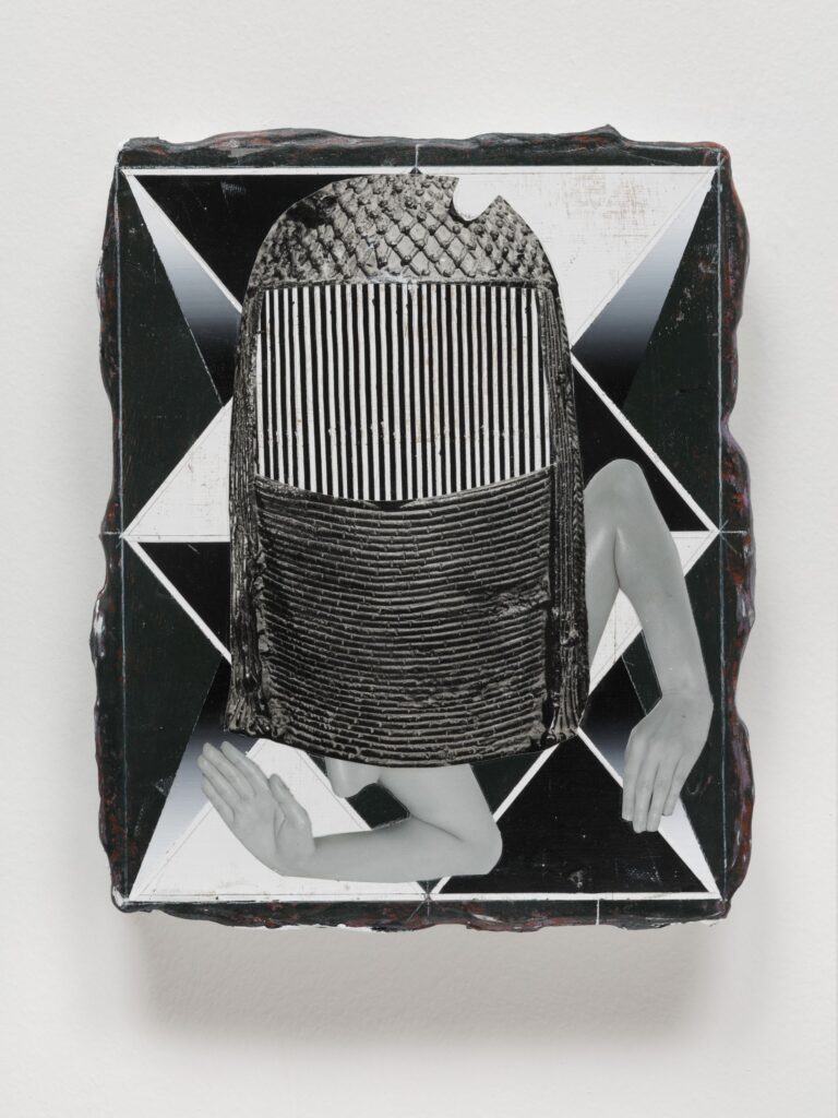 Untitled (Identity), acrylic, wax pastel and paper on canvas, 30x24cm, 2019