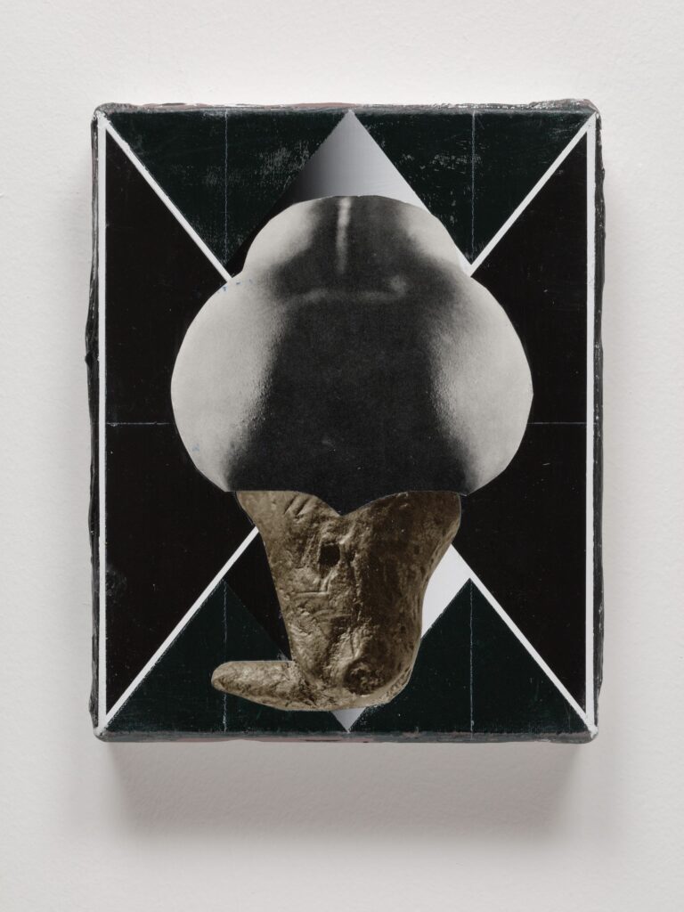 Untitled (The Cabinet), acrylic, wax pastel and paper on canvas, 30x24cm, 2019