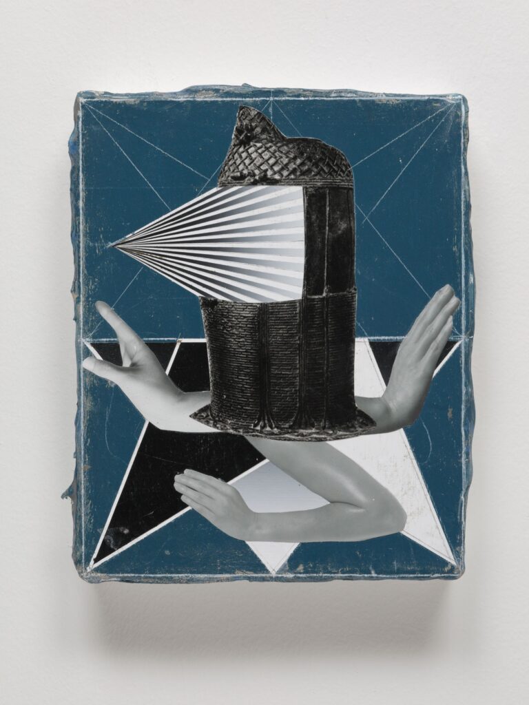 Untitled (Identity), acrylic, wax pastel and paper on canvas, 30x24cm, 2019