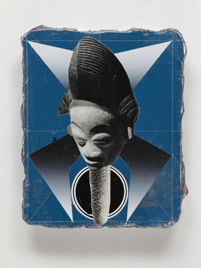 Untitled (The Cabinet), acrylic, wax pastel and paper on canvas, 30x24cm, 2019