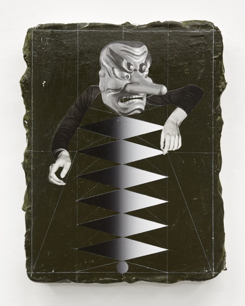 Untitled, acrylic, oil pastel and paper on board, 40x30cm, 2018