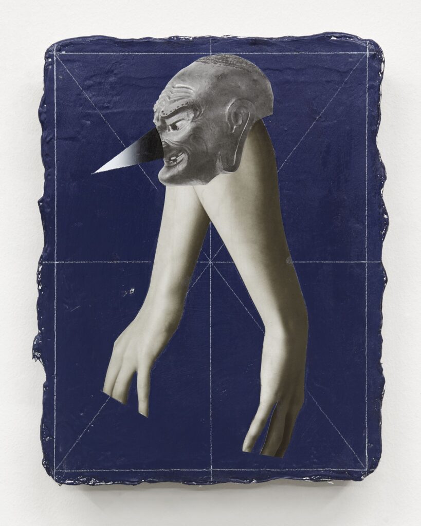 Untitled, acrylic, oil pastel and paper on board, 40x30cm, 2018