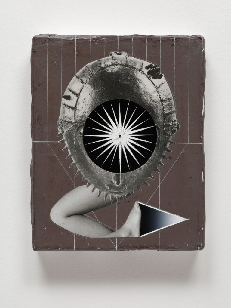 Untitled (The Cabinet), acrylic, wax pastel and paper on canvas, 30x24cm, 2019