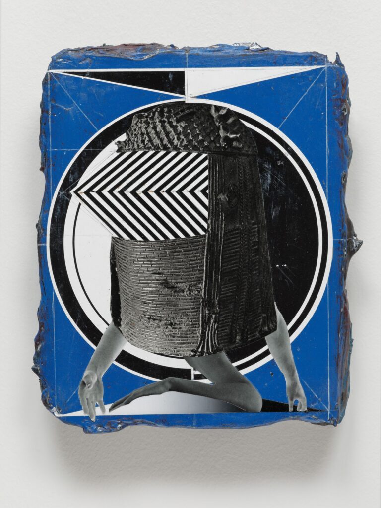 Untitled (Identity), acrylic, wax pastel and paper on canvas, 30x24cm, 2019