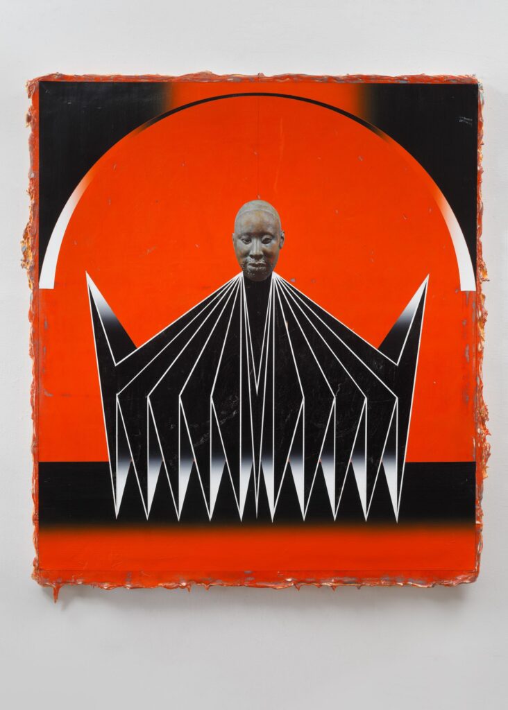 Untitled (Kabuki II), acrylic and collage on canvas, 160x140cm, 2022