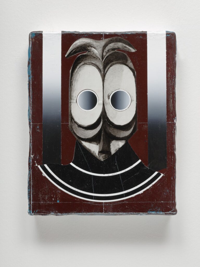 Untitled (The Cabinet), acrylic, wax pastel and paper on canvas, 30x24cm, 2019