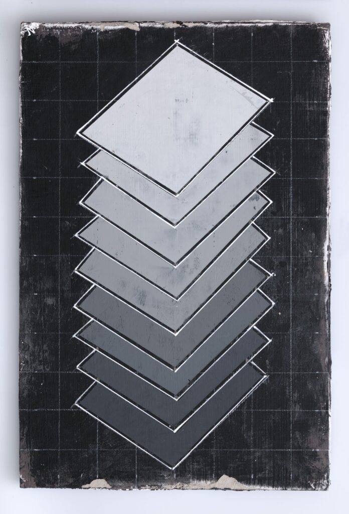 Untitled, acrylic and oil on board, 2015