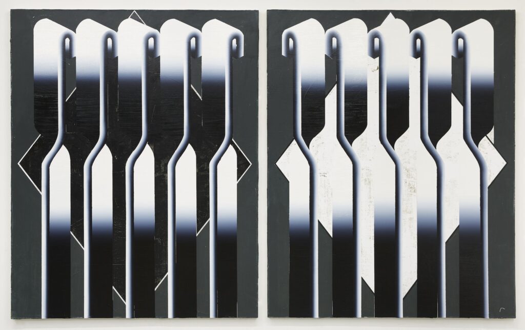 Untitled (diptych), oil and acrylic on canvas, 200x320cm, 2018