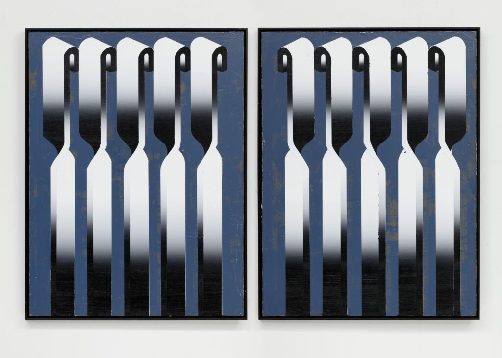 Untitled (dyptich), acrylic on board, 2x80x60cm, 2019