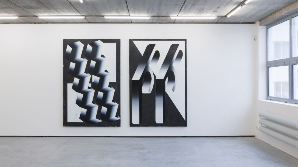 Untitled, oil and acrylic on canvas, diptych, 2x245x160cm, 2018