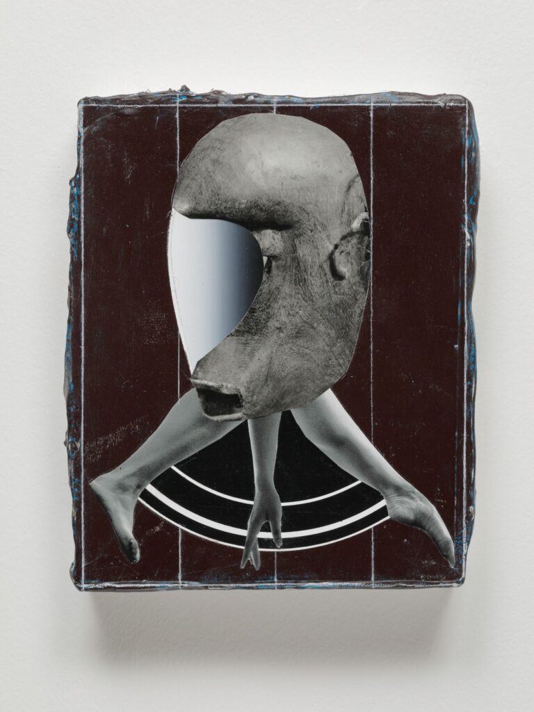 Untitled (The Cabinet), acrylic, wax pastel and paper on canvas, 30x24cm, 2019