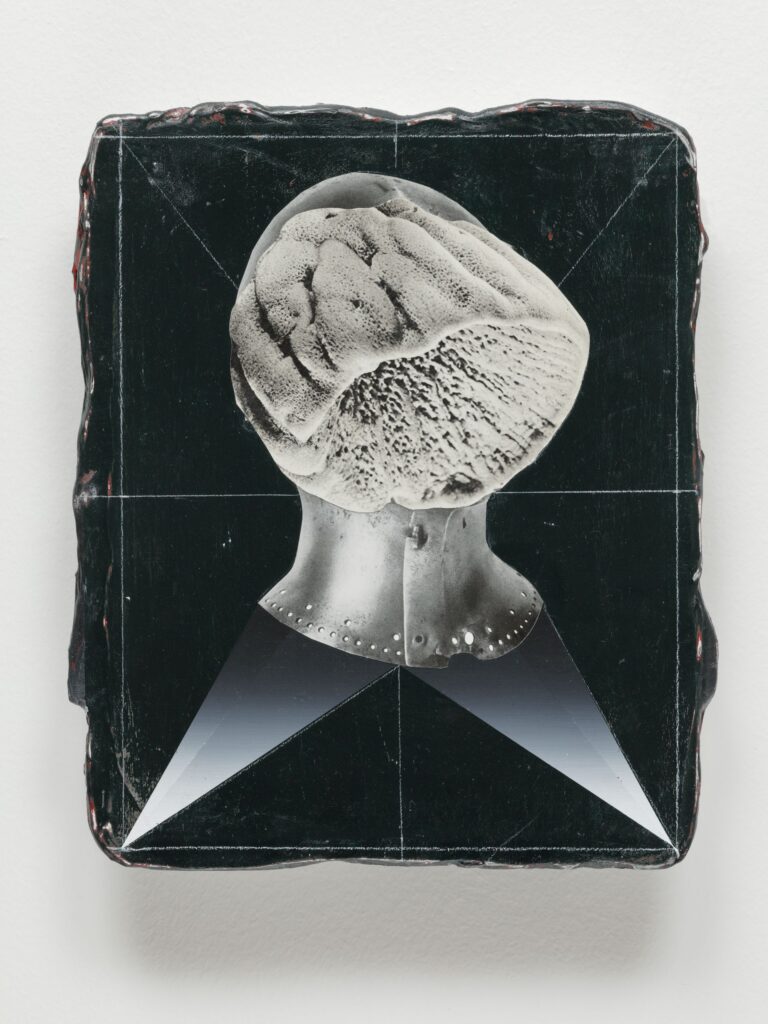 Untitled (The Cabinet), acrylic, wax pastel and paper on canvas, 30x24cm, 2019