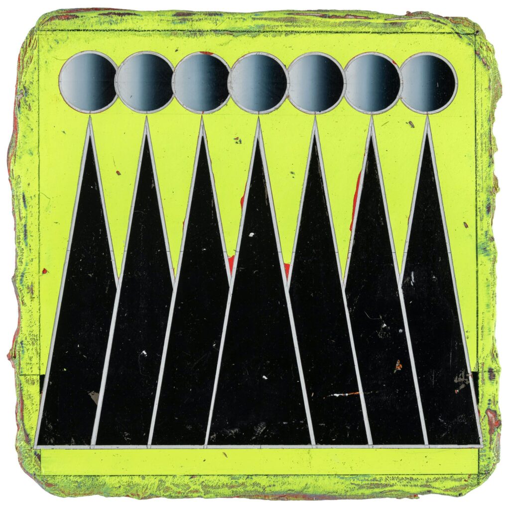 Untitled, acrylic and wax pastel on canvas, 32x32cm, 2014-2023