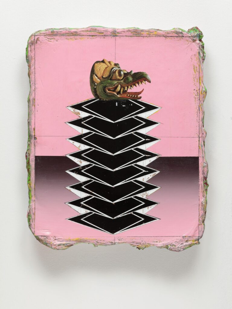 Drag Queen Kabuki III, acrylic and collage on canvas, 50x40cm, 2014-2020