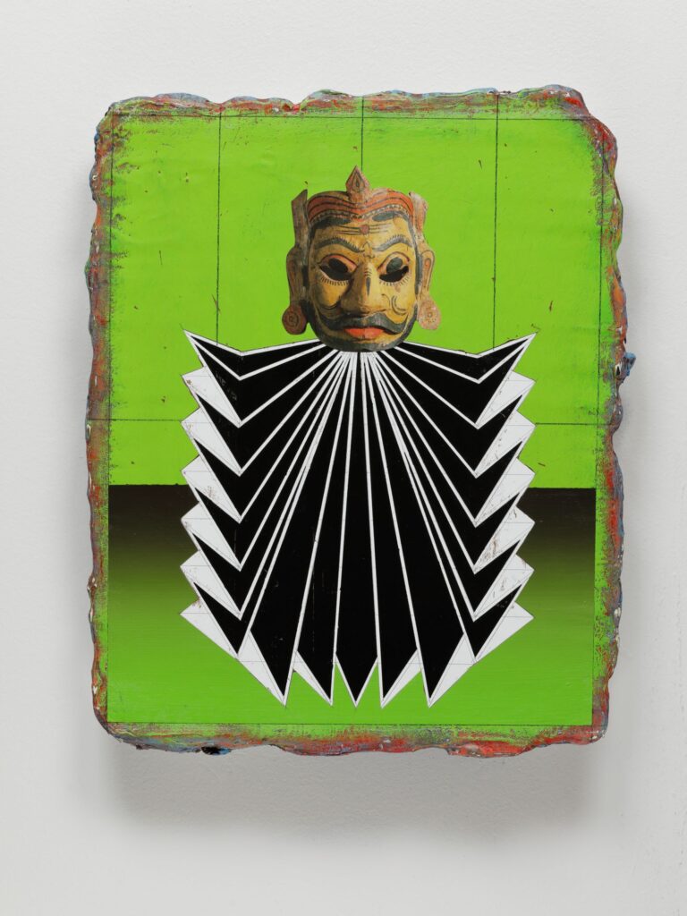 Drag Queen Kabuki VIII, acrylic and collage on canvas, 50x40cm, 2014-2020