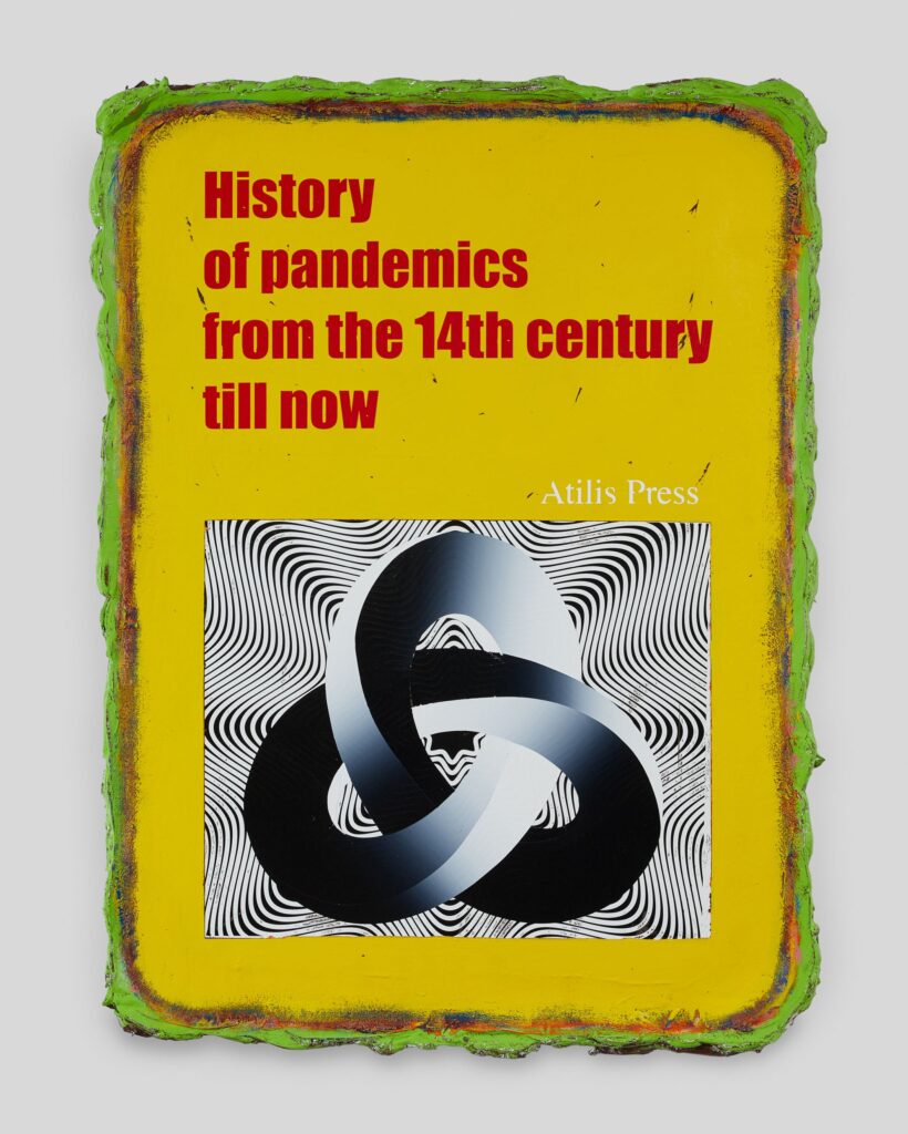 History of pandemics From the 14th century till now (AP), acrylic on canvas, 110x80cm, 2020