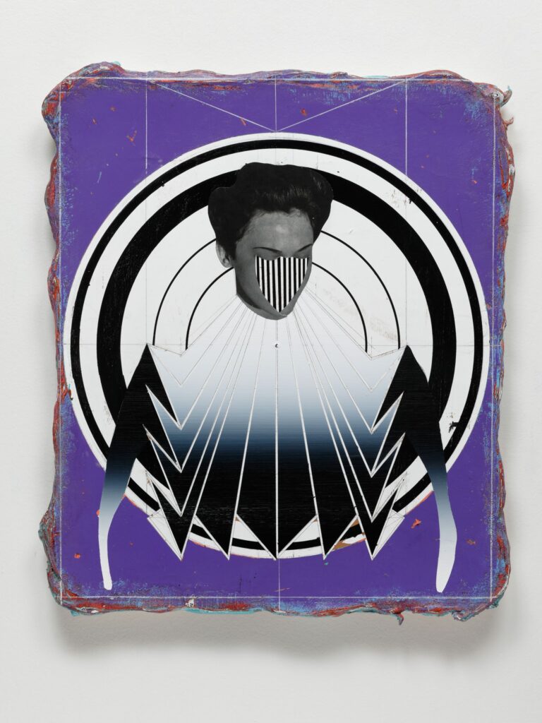 The Carnival I (after Pieter Brueghel), acrylic, collage and jute on board, 60x50cm, 2019-2020