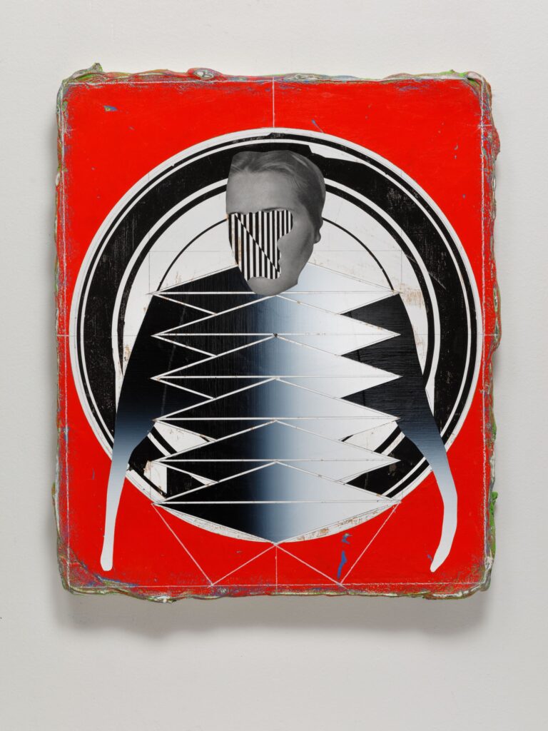 The Carnival IX (after Pieter Brueghel), acrylic, collage and jute on board, 60x50cm, 2019-2020