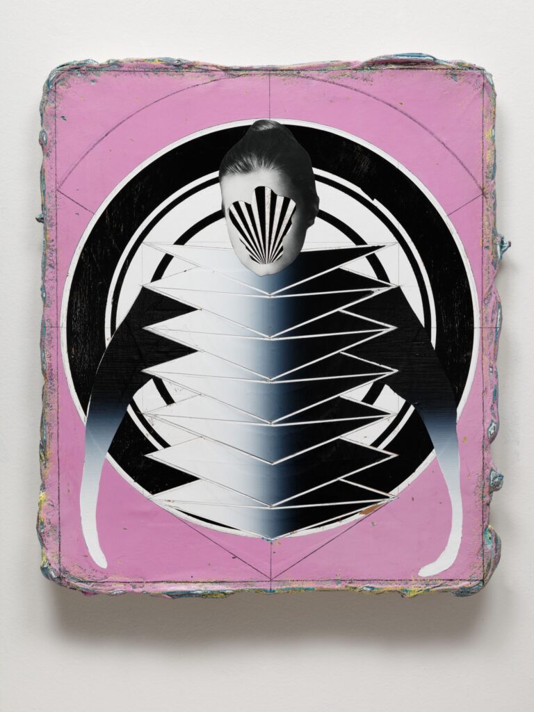 The Carnival V (after Pieter Brueghel), acrylic, collage and jute on board, 60x50cm, 2019-2020