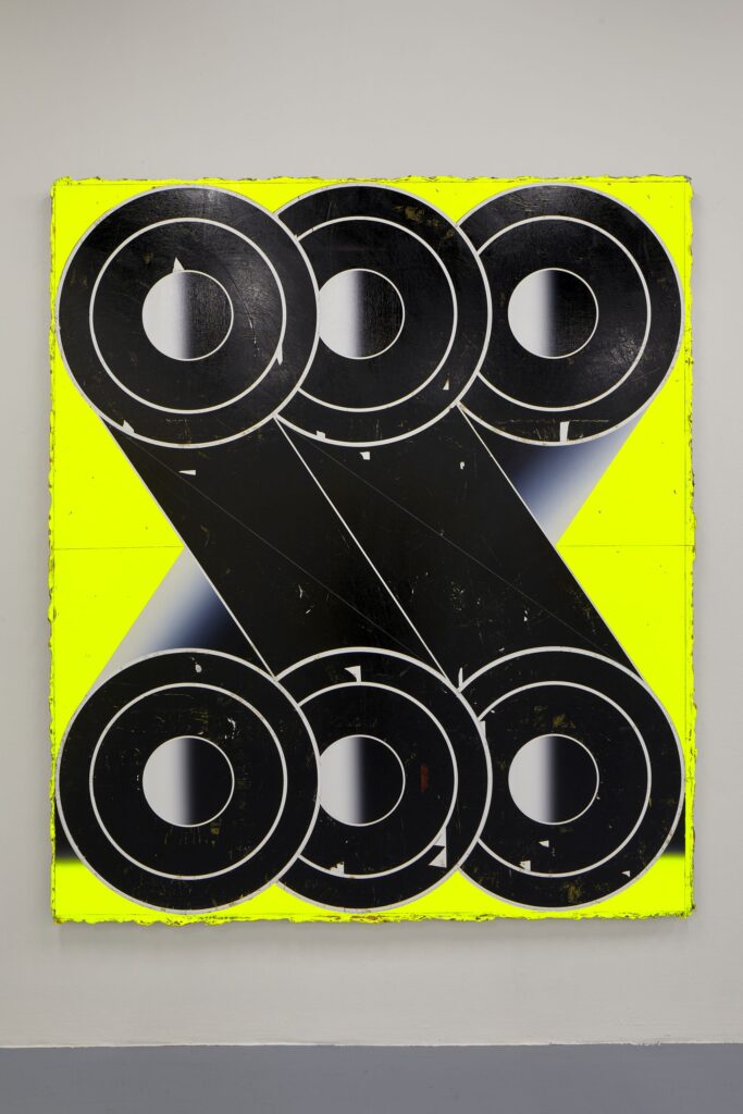 Untitled, acrylic and wax pastel on canvas, 220x190cm, 2019-2023