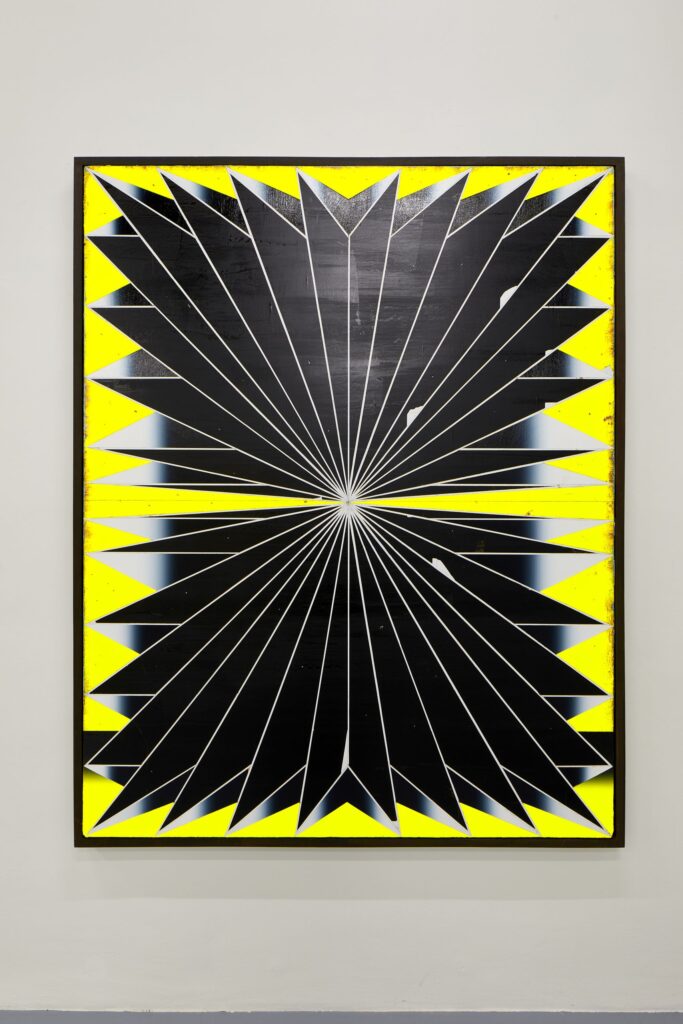 Untitled, acrylic and wax pastel on board, frame, 220x190cm, 2023