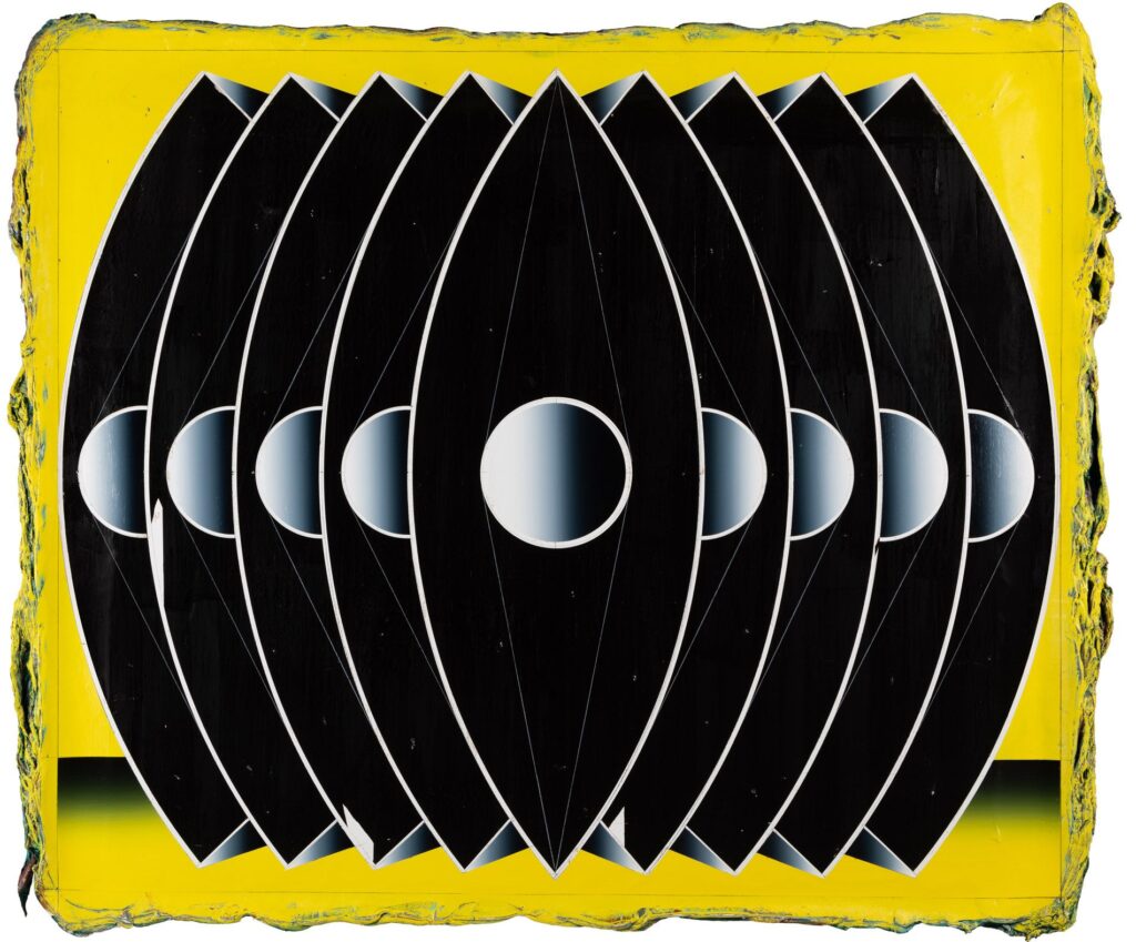 Untitled, acrylic and wax paastel on canvas, 130x160cm, 2024