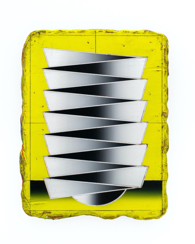 Untitled, acrylic and wax pastel on board, 40 x 30 cm, 2018-23-24