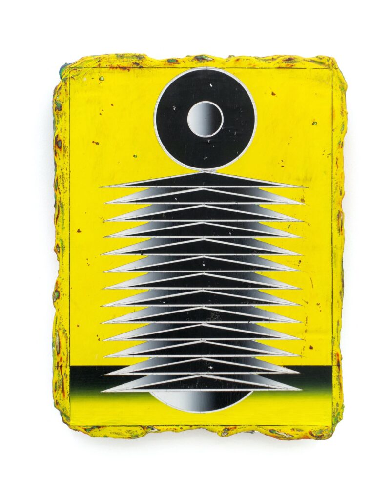 Untitled, acrylic and wax pastel on board, 40 x 30 cm, 2018-23-24