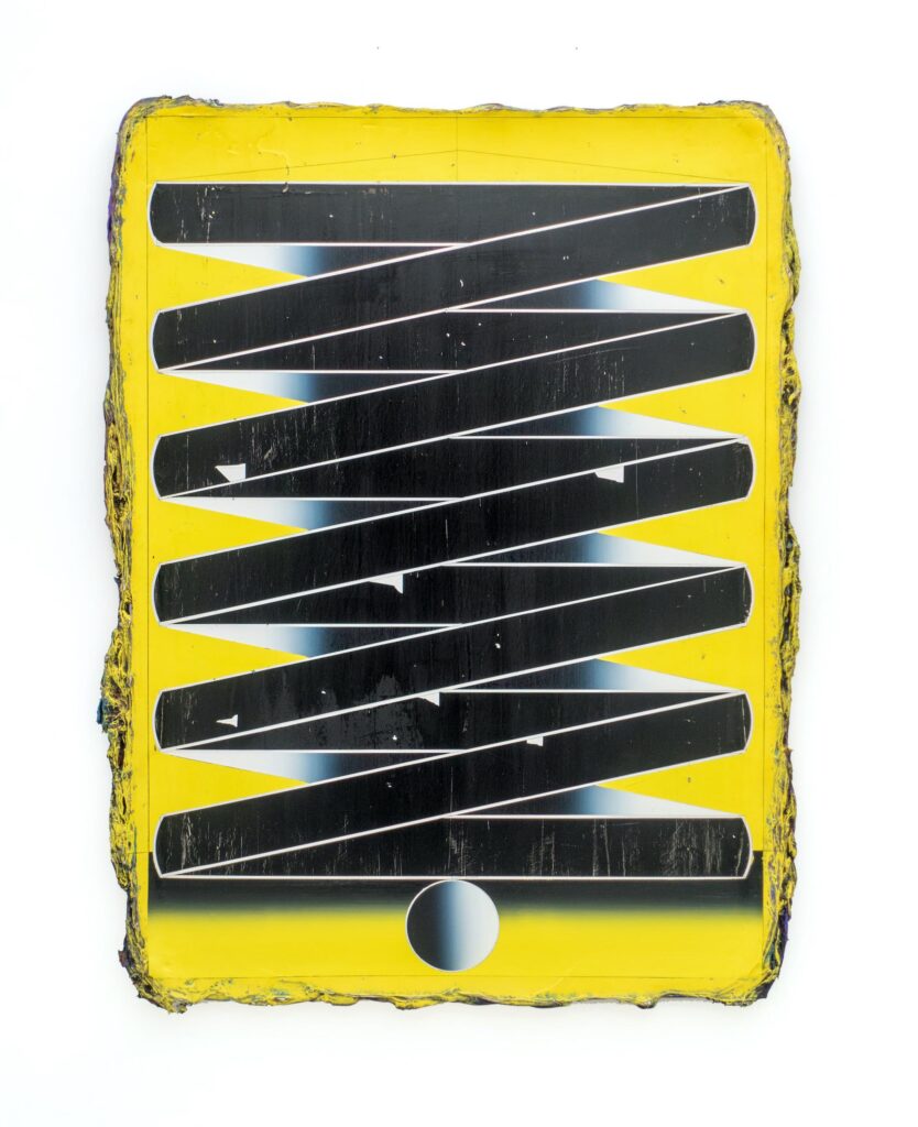 Untitled, acrylic and wax pastel on canvas, 140 x 100 cm, 2023-24