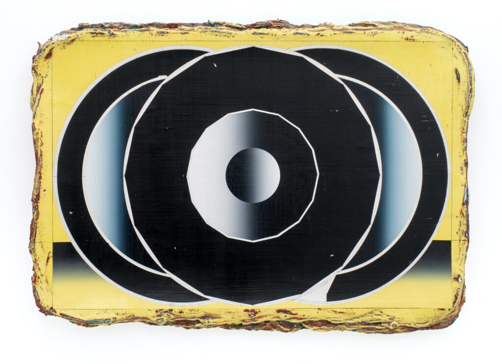 Untitled, acrylic and wax pastel on canvas, 50 x 80 cm, 2023-24