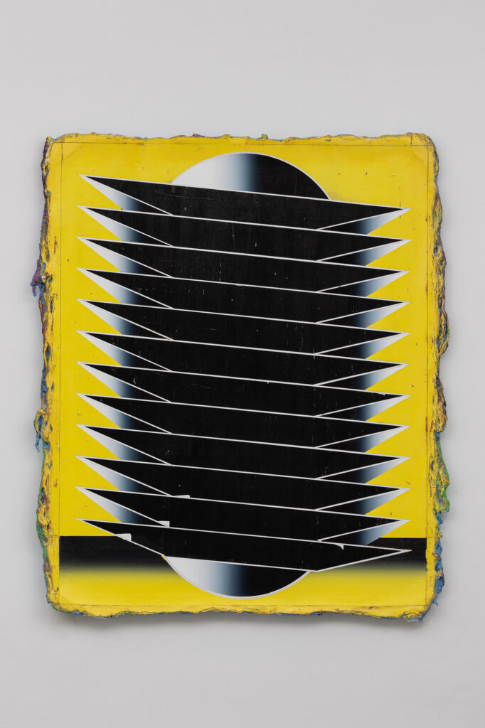 Untitled, acrylic, wax pastel on wooden board 150 x 120 cm, 2023-2024