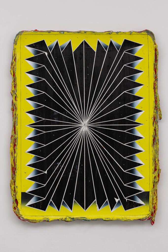 Untitled, acrylic, wax pastel on wooden board, 140 × 100 cm, 2023-2024