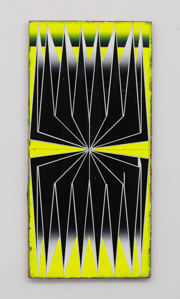 Untitled, acrylic, wax pastel on wooden board 120 x 57 cm, 2023-2024