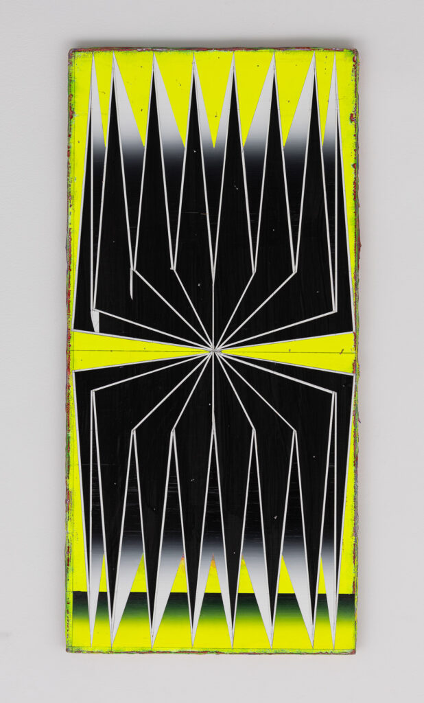 Untitled, acrylic, wax pastel on wooden board 120 x 57 cm, 2023-2024